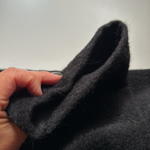 Hilary Radley Vintage Long Black Front Pockets Llama Winter Coat Jacket Size 10 - Picture 15 of 15